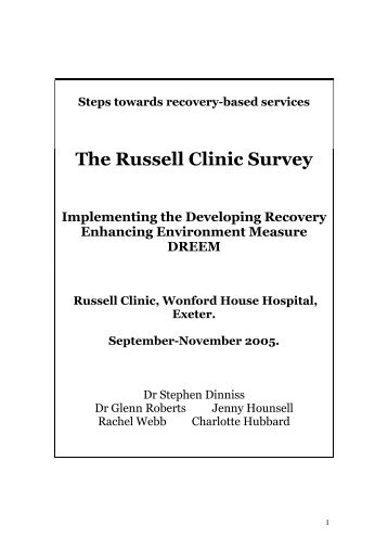 The Russell Clinic Survey - Recovery Devon