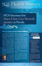 NCH becomes first Mayo Clinic Care Network member in Florida.