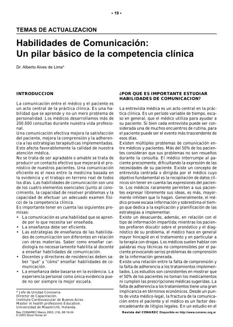 Habilidades de Comunicación: Un pilar básico de la ... - IntraMed