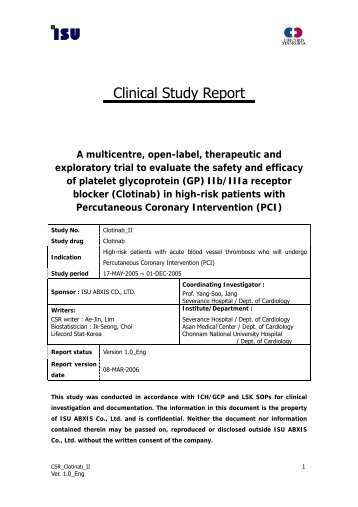 Clinical Study Report - Calidad de Información CFR