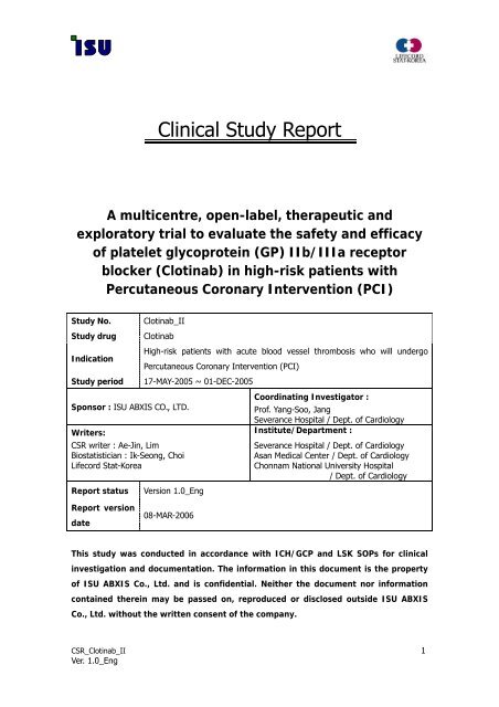 Clinical Study Report - Calidad de Información CFR