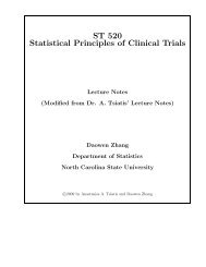 ST 520 Statistical Principles of Clinical Trials - NCSU Statistics ...