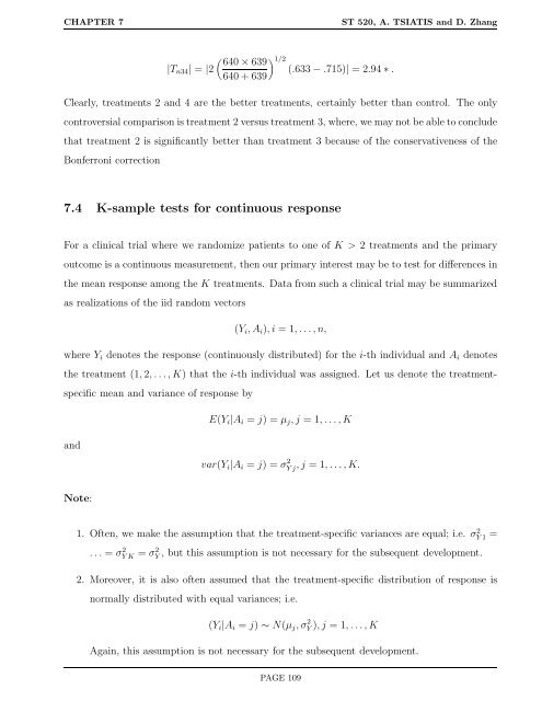 ST 520 Statistical Principles of Clinical Trials - NCSU Statistics ...