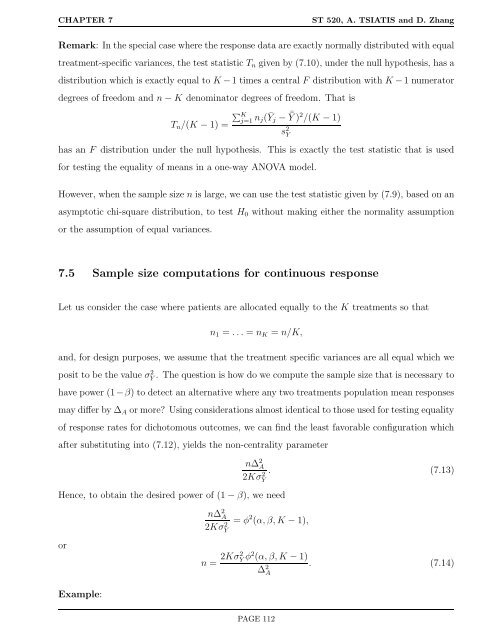 ST 520 Statistical Principles of Clinical Trials - NCSU Statistics ...