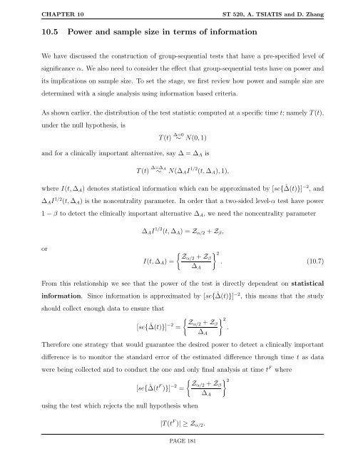 ST 520 Statistical Principles of Clinical Trials - NCSU Statistics ...