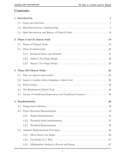 ST 520 Statistical Principles of Clinical Trials - NCSU Statistics ...