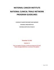 NCI National Clinical Trials Network (NCTN) Program Guidelines
