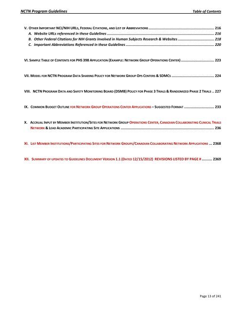 NCI National Clinical Trials Network (NCTN) Program Guidelines