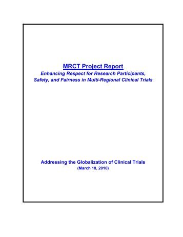 Multi-Regional Clinical Trials: MRCT Project Report - Pfizer