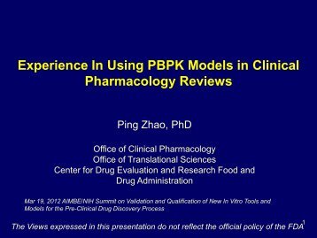 Experience In Using PBPK Models in Clinical Pharmacology Reviews