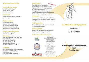 14. Internationales Symposium Neurokognitive Rehabilitation nach ...
