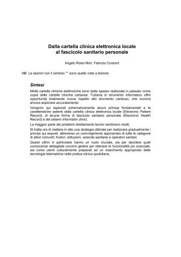 La cartella clinica elettronica - Università degli Studi di Roma Tor ...