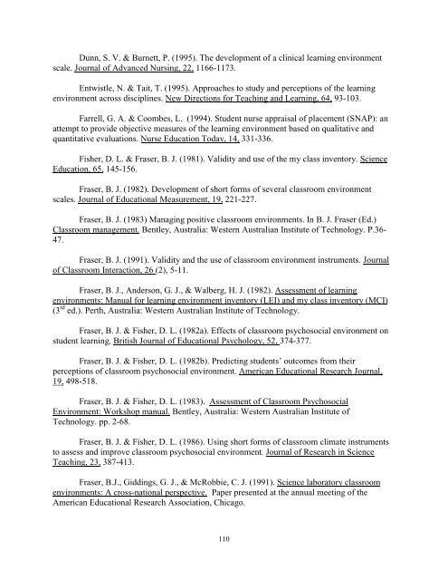 STUDENT EVALUATION OF CLINICAL EDUCATION ENVIRONMENT