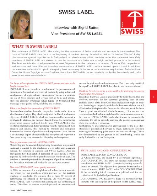 swiss label - Com Consulting SA