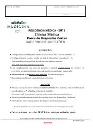 RESIDÊNCIA MÉDICA - 2012 Clínica Médica Prova de Respostas