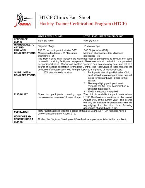 development handbook - Ontario Minor Hockey Association