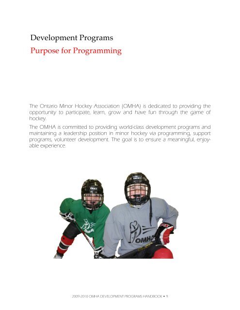 development handbook - Ontario Minor Hockey Association