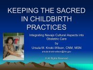 KEEPING THE SACRED IN CHILDBIRTH PRACTICES