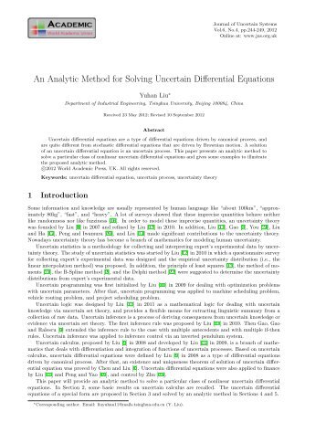 An Analytic Method for Solving Uncertain Differential Equations