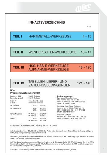 Gesamtkatalog - Dürr Präzisionswerkzeuge GmbH