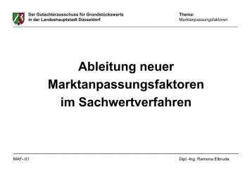 Ableitung neuer Marktanpassungsfaktoren im Sachwertverfahren