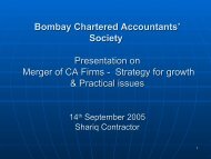 Merger of CA Firms - Bombay Chartered Accountants Society