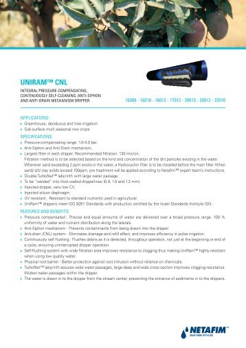 UniRam™ CnL - E-Catalog - Netafim