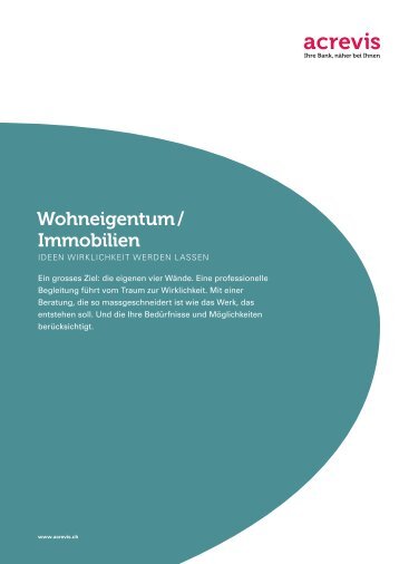 Wohneigentum / Immobilien - acrevis