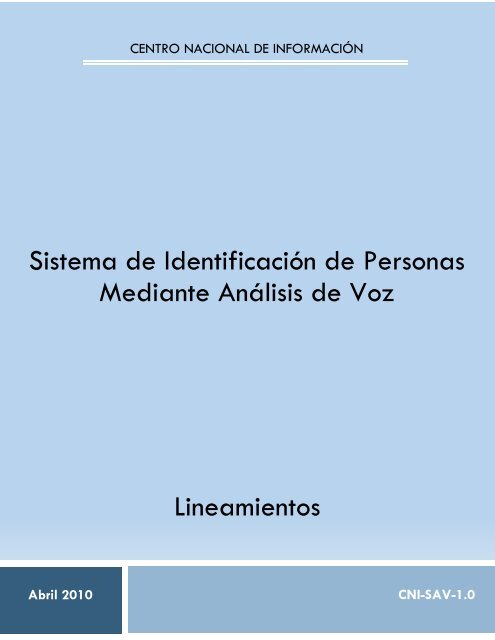Sistema de Identificación de Personas Mediante Análisis de Voz ...