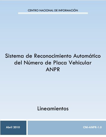 LINEAMIENTO ANPR V1 - SE SNSP - Secretariado Ejecutivo