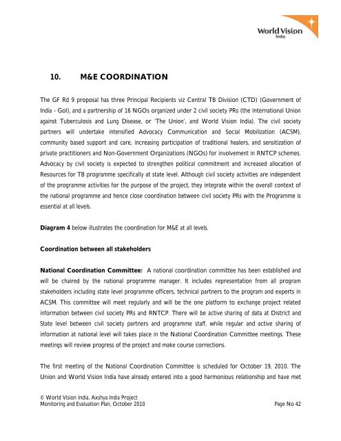 MONITORING AND EVALUATION PLAN - TBC India