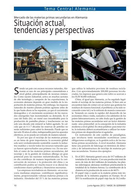 Junio - Agosto 2012 - Cámara de Comercio e Industria Peruano ...