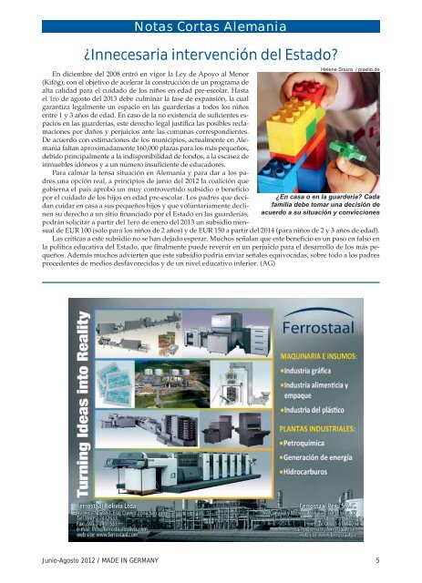 Junio - Agosto 2012 - Cámara de Comercio e Industria Peruano ...