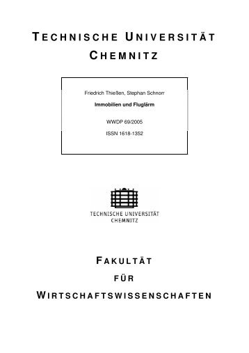 Technische Universität Chemnitz: Studie Immobilien und Fluglärm