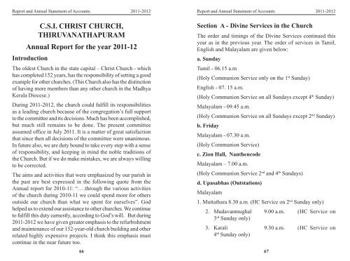 CSI Christ Church Annual Report 2011 -12 - Sesquicentennial ...