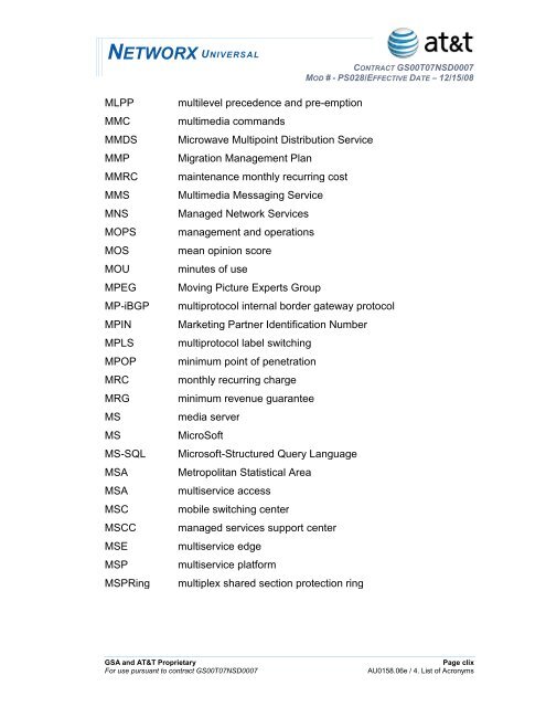 networx universal - AT&T