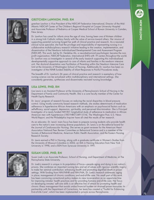 2012 international new Fellows - American Academy of Nursing