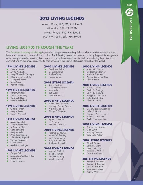 2012 international new Fellows - American Academy of Nursing