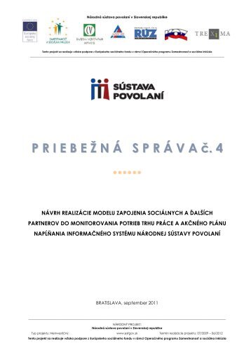 P R I E B E Ž N Á S P R Á V A č. 4 - Národná sústava povolaní