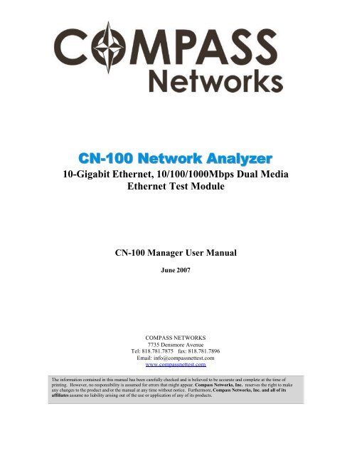 CN-100 Network Analyzer - Compass Networks