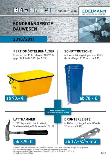 Sonderangebot Bauwesen 2010/2011 - EDELMANN - Fachmarkt für ...