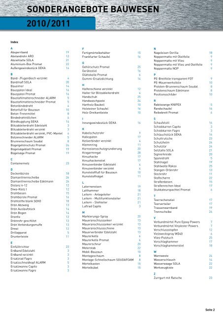 Sonderangebot Bauwesen 2010/2011 - EDELMANN - Fachmarkt für ...