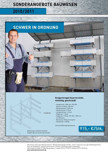 Sonderangebot Bauwesen 2010/2011 - EDELMANN - Fachmarkt für ...