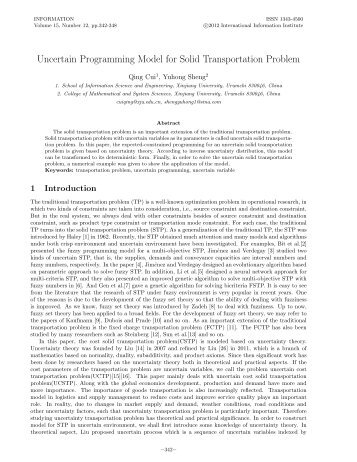 Uncertain Programming Model for Solid Transportation Problem