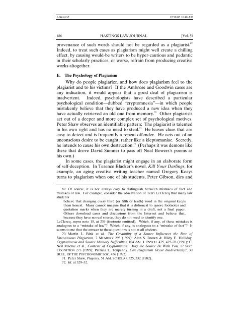 Plagiarism, Norms, and the Limits of Theft Law: Some ... - English