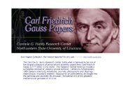 Carl Friedrich Gauss Papers - Library - Northwestern State University