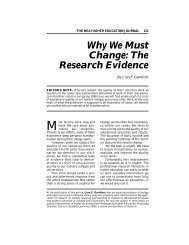 Why We Must Change: The Research Evidence - National ...