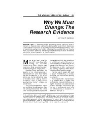 Why We Must Change: The Research Evidence - National ...