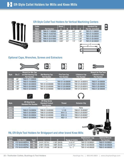 Hardinge Tool Holders, Toolholder Collets and Bushings Catalog ...