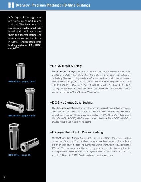 Hardinge Tool Holders, Toolholder Collets and Bushings Catalog ...